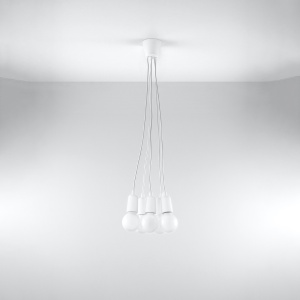 Lustra suspendata Diego Alb 25x25x90 cm - Img 2