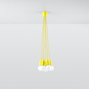 Lustra suspendata Diego Galben 25x25x90 cm - Img 2