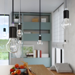 Lustra suspendata Edison Negru 8x8x106 cm - Img 10