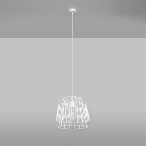 Lustra suspendata Gate Alb 35x35x130 cm - Img 2