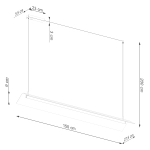 Lustra suspendata LED Elva Alb 4000K 150x27.5x200 cm - Img 9