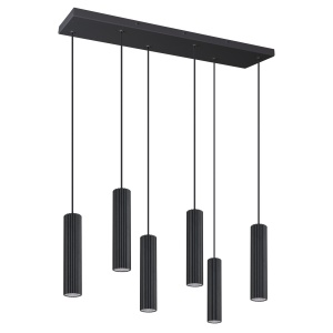 Lustra suspendata LED Ivar 5L Negru 3000K 80x20x200 cm