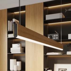 Lustra suspendata LED Lykke Stejar 4000K 150x3.5x150 cm - Img 14