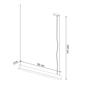 Lustra suspendata LED Pinne Gri 4000K 90x6x150 cm - Img 8