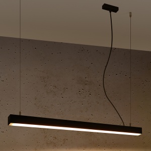 Lustra suspendata LED Pinne Negru 3000K 90x6x150 cm - Img 3