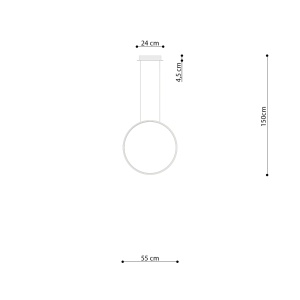 Lustra suspendata LED Rio 55 Bej 3000K 55x16x150 cm - Img 9