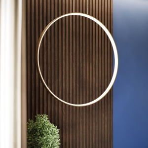 Lustra suspendata LED Rio Auriu 3000K 78x16x150 cm - Img 15