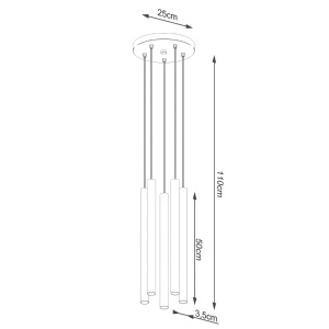 Lustra suspendata Pastelo din beton Gri 25x25x110 cm - Img 5