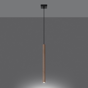 Lustra suspendata Pastelo din lemn, Natural 3.5x3.5x120 cm - Img 3