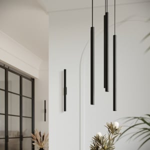 Lustra suspendata Pastelo Negru 15x15x118 cm - Img 9