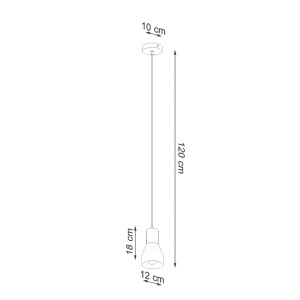 Lustra suspendata Qubic Gri 10x10x120 cm - Img 4