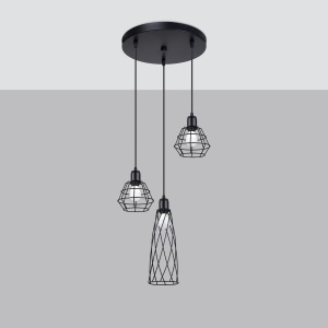 Lustra suspendata Suba Negru 38x38x120 cm - Img 2
