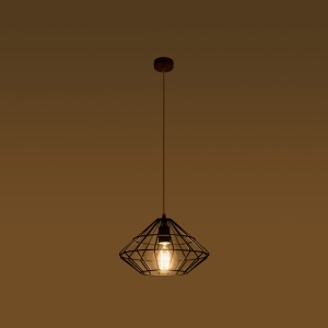 Lustra suspendata Umberto Negru 32x32x120 cm - Img 3