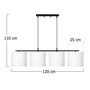 Lustra Valiz Negru 110x25x120 cm - Img 3