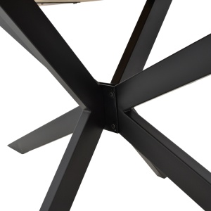 Masa Bonre din lemn masiv de acacia natural cu picioare din metal negru 175x96x76 cm - Img 6