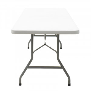 Masa de camping pliabila profesionala Rodeo cadru metalic, gri deschis 152x60x74cm - Img 6