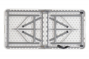 Masa de camping pliabila profesionala Rodeo cu cadru metalic, gri deschis 122x60x74cm - Img 6