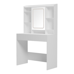 Masa de toaleta cu LED Efilia Alb 90x40x145 cm - Img 3