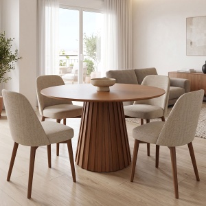 Masa dining Franzel, Nuc, 120x120x75 cm