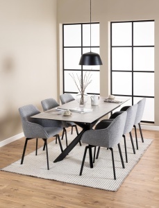 Masa dining Irwine, Gri, 76x210x90 cm - Img 3
