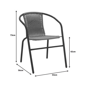 Masa dining Vergo-Obbi, Pako World, Metal, Negru, 60x60x70 cm - Img 8