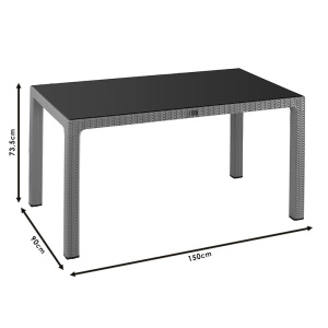 Masa exterior Explore cu protectie UV plastic culoare maro 150x90x73.5cm - Img 3