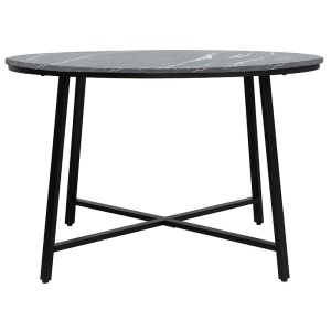 Masa Gianno aspect marmura neagra - picior negru D120x76cm - Img 3