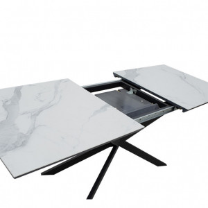 Masa Palan Extensibila Negru - Alb Gri 200x80x77 cm - Img 4