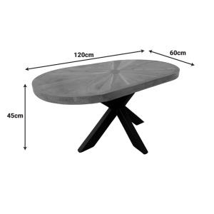 Masuta de cafea, Fardy, Negru, 120x60x45 cm - Img 4