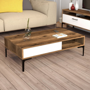 Masuta de Cafea Istanbul - Walnut, Alb