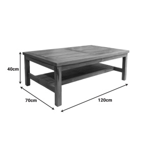 Masuta de cafea Louf, Nuc, 70x120x40 cm - Img 4