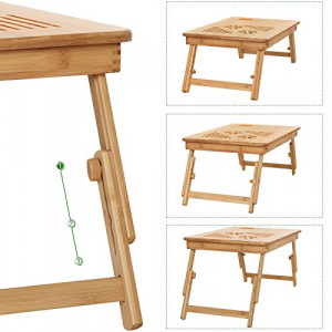 Masuta de laptop, Songmics, Natural, 55x35x(21-29) cm - Img 5