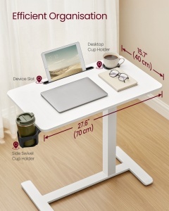 Masuta de laptop Vasagle Alb 70x40x102 cm - Img 5