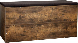 Pantofar bancuta hol cufar cu depozitare, Vasagle, Maro, 104x30x48 cm - Img 6
