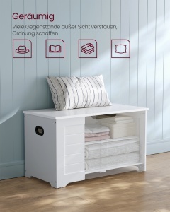 Pantofar cu depozitare, Aldo, Alb, 80x46x40 cm - Img 3
