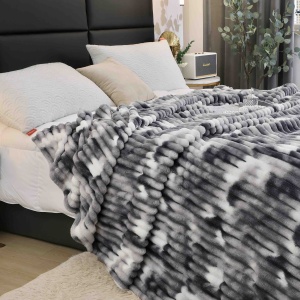 Patura Cocolino Groasa Stripe V15 Marmura Gri 200x230 cm - Img 2