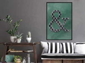 Poster - Ampersand on Green Background, cu Ramă neagră, 20x30 cm - Img 2