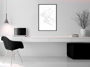 Poster - Joined Hands (White), cu Ramă neagră, 30x45 cm - Img 2