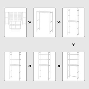 Raft baie, Songmics, Alb, 163x63x25 cm - Img 7