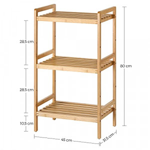 Raft baie, Songmics, Natural, 45x31.5x79.5 cm - Img 4