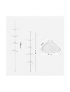 Raft de colt pentru baie, Songmics, 85-305 cm, BCB001A, Alb - Img 5