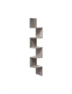 Raft de colt pentru perete, Vasagle, Gri, LBC020M01, 127.5 x 20 x 20 cm