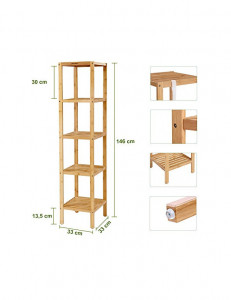 Raft de depozitare, Songmics, 33 x 33 x 146 cm, BCB55Y - Img 4