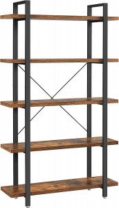 Raft de depozitare, Vasagle, Maro-Negru, 105x33.5x177.5 cm - Img 2
