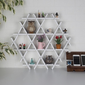 Raft din carton HEXBEYAZ Alb 70x67x11 cm \ - Img 2