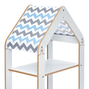 Raft Montessori Zoilen alb albastru mdf 57x34x70 cm - Img 3