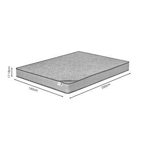Saltea cu plasa de arcuri cu o singura fata 18 cm Klaudia Pako World Gri 160x200x17 cm - Img 4