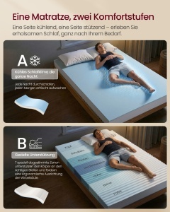 Saltea spuma cu memorie, mediu ferma Mosey Alb 200x140x16 cm - Img 3