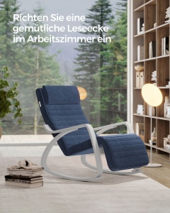 Scaun balansoar Songmics Albastru 121.5x67x84 cm - Img 4