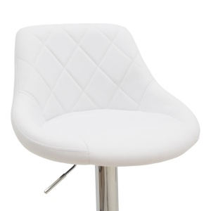Scaun bar Boronez inaltime ajustabila piele ecologica PU alb baza cromata 47x49x112 cm - Img 7